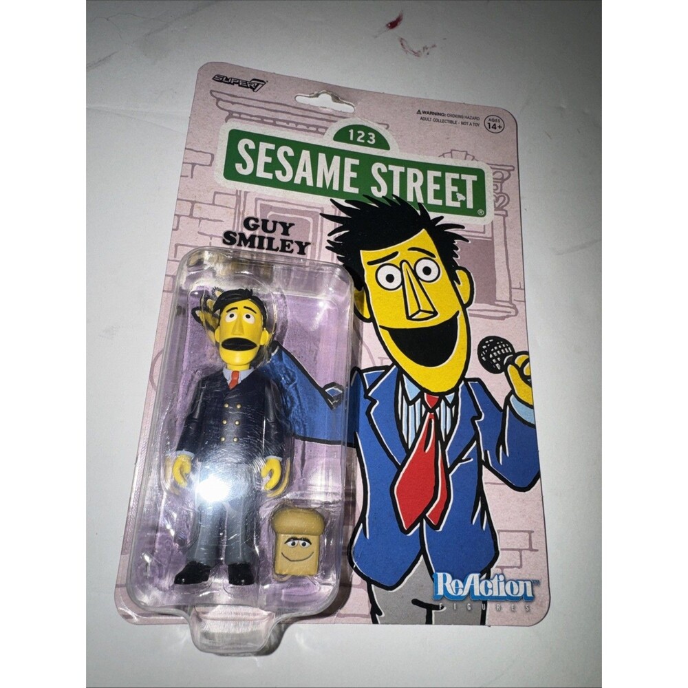 Super7 Sesame Street ReAction Guy Smiley Figure New
